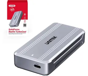 Unitek Externý box pre SSD M.2 NVMe strieborný / Externý box / USB4 Gen 3x2 / 40 Gbps / do 8 TB