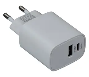 iGet PA20 biela / Napájací adaptér / USB-C + USB-A / 20W / Power Delivery