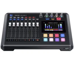 Tascam Mixcast 4 čierna / Podcastový mixér / Dotykový displej / Bluetooth / 4X XLR/TRS vstup / USB-C