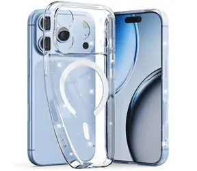 Tech-Protect FlexAir MagSafe číra s trblietkami / Kryt / Apple iPhone 17 Pro / 18 Pro / MagSafe / Silikón