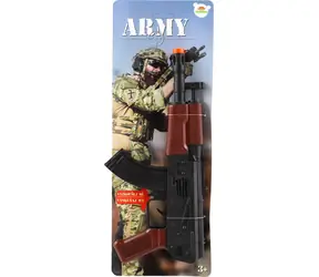 TEDDIES Iskriaci samopal Army 29 cm / Detská zbraň / Zotrvačník / Iskriaci efekt