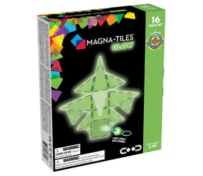 MAGNA-TILES® Magnetická stavebnica Glow / 16 dielov / Svieti v tme / Kompatibilný s ďalšími sadami MAGNA-TILES