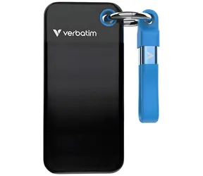 Verbatim Pocket SSD 128 GB čierno-modrá / Externý SSD / USB-C 3.2 Gen 2 / R: 1000 MB/s / W: 1000 MB/s