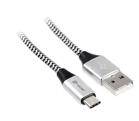 USB kábel USB-A - USB-C čierno-strieborný