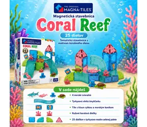 MAGNA-TILES Magnetická stavebnica Coral Reef / 25 dielikov / od 3 rokov