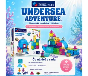 MAGNA-TILES Magnetická stavebnica Undersea Adventure / 58 dielikov / 6 figúrok / kompatibilná s ďalšími sadami