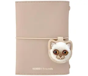 Nimmy Big-Eye Cute Pets 2.0 Cat hnedá / Zápisník s perom / eko koža / gumička a magnetická záložka