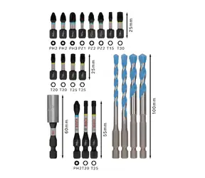 BOSCH Sada bitov a vrtákov Multi Construction PRO Impact