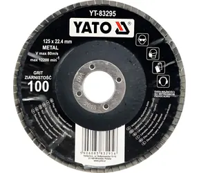 YATO Lamelový brúsny kotúč P60 / Brúsny kotúč / 125 x 22,2 mm / vypuklý / korundový