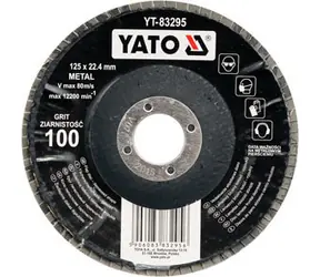 YATO Korundový lamelový kotúč vypuklý / Brúsny kotúč / P100 / 125 x 22,2 mm