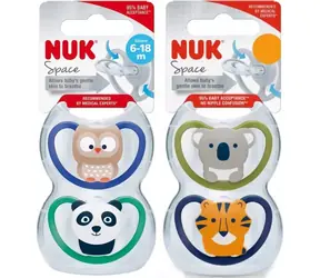 NUK Space / Detský cumlík / silikónový / 6-18 mesiacov / 2 ks