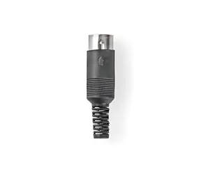 Nedis DIN konektor čierna / Audio konektor / Zástrčka / Twist-on / Poniklovaný / 6,0 mm / 25 ks