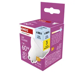 Emos LED žiarovka MR16 7W-60W GU10 / studená biela / 806 lm / Classic E