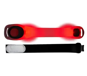 Sportteam Reflexná LED opasok červená / Reflexná opasok / Svietenie a blikanie / Suchý zips / cca 72 h svietenie