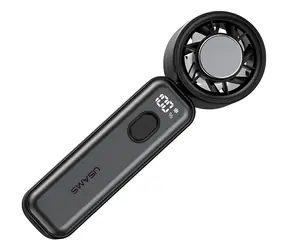 USAMS ZB361 Ice-Cooling čierna (ZB362FS01) / Vreckový ventilátor / 2000mAh / LED displej / USB-C nabíjanie