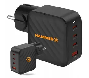 Hammer RapidCharge 100W čierna / Nabíjačka do siete / 3x USB-C / 1x USB-A / Power Delivery