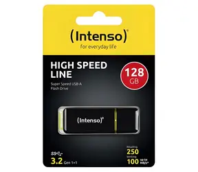 INTENSO High Speed Line 128GB čierna/žltá / Flash disk / USB-A 3.2 Gen 1 / čítanie: 250 MB/s / zápis: 100 MB/s