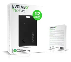 Evolveo TrackCard čierny / Lokátor / veľkosť platobnej karty / Apple Find My / Bluetooth 5.2