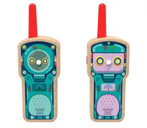 2KIDS TOYS Drevená detská vysielačka Robot / Sada 2 ks / Dosah 5 km / 3+ roky