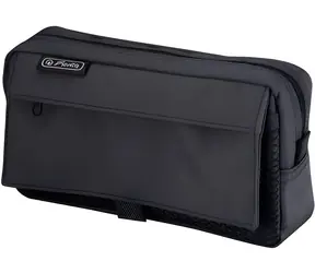 HERLITZ Peračník s 2 vonkajšími vreckami čierny / Peračník / polyester / zips / 21 x 11 x 5,5 cm