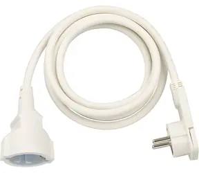 Brennenstuhl predlžovací kábel s plochou uhlovou zástrčkou biela / Predlžovací prívod / 2 m / H05VV-F 3G1,5