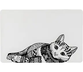 TRIXIE Podložka pod misky Zentangle 44x28 cm / Podložka pod misky / guma / protišmyková