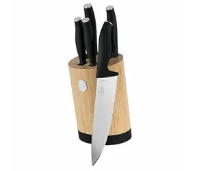 BERLINGERHAUS Sada nožov BAMBOO Matte Black Collection / Sada nožov so stojanom / 6 ks