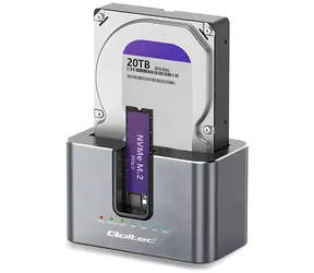 Dokovacia stanica 2v1 HDD/SSD SATA a M.2 NVMe / Dokovacia stanica / USB-C 10 Gb/s / Klonovanie / max. 28 TB