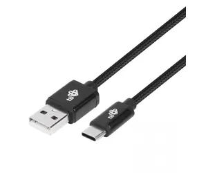 TB Kábel USB-A - USB-C čierny / Kábel USB-C / opletený / 1,5 m