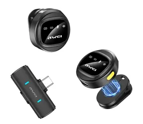 AWEI MK3 Duo čierna / Klopový mikrofón / bezdrôtový