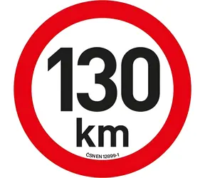 K2 Samolepka obmedzenia rýchlosti 130 km/h / reflexná / priemer 200 mm
