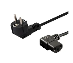 CL-115 Napájací kábel Schuko - IEC C13 uhlový / Napájací kábel / CEE7/7 - IEC C13 / 1,2 m / čierna