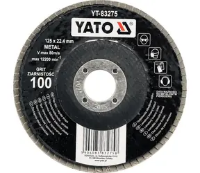 YATO Lamelový brúsny kotúč 125x22,4 mm P36 / Brúsny kotúč / Na kov
