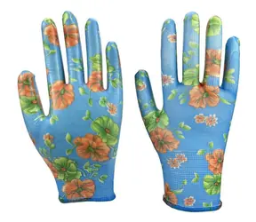 Garvia NITRILE Flowers modrá / Záhradné rukavice / Veľkosť 10
