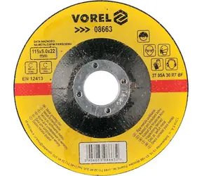 Vorel Brúsny kotúč na kov 115x22x6,0 mm vypuklý / Brúsny kotúč / 115x22 mm / Vypuklý