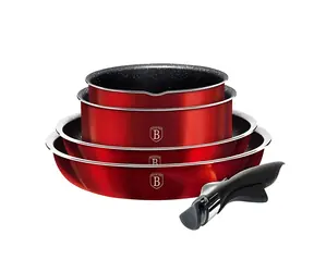 BERLINGERHAUS Burgundy Metallic Line / Sada riadu / odnímateľná rukoväť / 9 ks