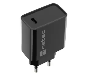 Natec Ribera čierna / Nabíjačka / 1x USB-C / 20 W / PD 3.0