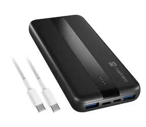Natec Trevi Slim Q V2 10000 mAh čierna / Powerbanka / 2x USB-A 18W / USB-C 20W / PD / QC