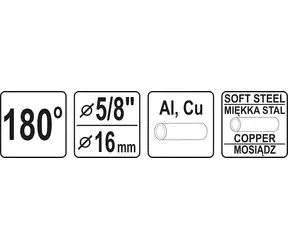 YATO Ohybačka na rúry Al/Cu 180° 5/8" 16 mm / Ohybačka rúrok