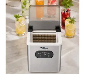 Webber Frio IM-201 nerez / Výrobník ľadu / 25 kg / LCD displej / 3 režimy vody / 24 kociek