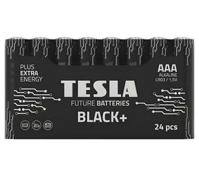 TESLA BLACK+ AAA 24 ks / Alkalická batéria / LR03 / mikrotužková / fólia