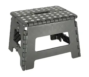KIK Skladacia stolička protišmyková tmavo šedá / Stolička / výška 22 cm / nosnosť 150 kg