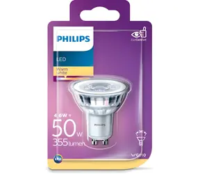 Philips LED žiarovka GU10 50W teplá biela / Bodová žiarovka / 395 lm / 2700 K / 36 ° / Trieda F