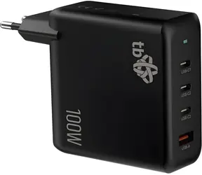 TB Touch GaN 100W čierna / Sieťová nabíjačka / 3x USB-C / 1x USB-A / Power Delivery