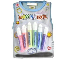 CREATOYS Farby na textil perleťové 6 ks / Výtvarná sada / od 3 rokov