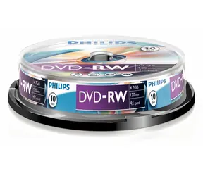 Philips DVD-RW 4,7 GB / Optické médium / 4X / 10 ks / Spindl