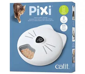 Catit Pixi SMART biela / Automatický dávkovač kŕmenia / 6 dávok denne / Wi-Fi / LCD displej / 1,02 l