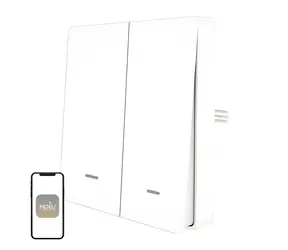 MOES ZS-B-EU2 biela / Šikovný vypínač / 2 kanály / ZigBee 3.0 / Bez nulového vodiča