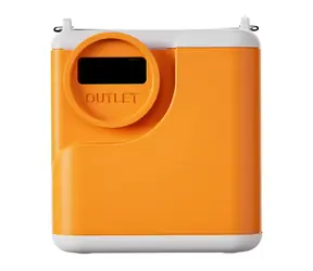 Flextail Nano Pump 5C2 oranžová / Prenosná vzduchová pumpa / tlak 4,5 kPa / prietok 200 l/min / LED svietidlo