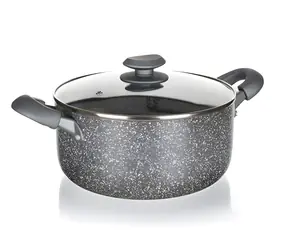 Banquet Granite PR 20x9,5 cm / Hrniec / Nepriľnavý povrch / Sklenená pokrievka / Pre indukciu